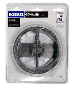Promo 🔥 Kobalt Hole Saws & Kits 4-3/8-in Carbide-Grit Arbored Recessed Lighting Hole Saw 🌟