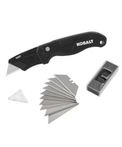 Discount ⭐ Kobalt Utility Knives Speed Release 10-Blade Folding Utility Knife with On Tool Blade Storage 🎁
