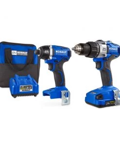 Hot Sale 🧨 Kobalt Power Tool Combo Kits 2-Tool 24-Volt Max Brushless Power Tool Combo Kit with Soft Case (1-Battery Included and Charger Included) ⌛