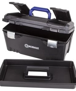 Best Pirce 🛒 Kobalt Portable Tool Boxes 20-in Black Plastic Lockable Tool Box 😀 -Kobalt Sales Shop 071617079758 08219630