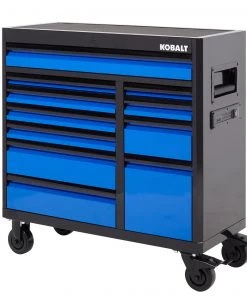 Outlet π€© Kobalt Bottom Tool Cabinets 3000 Series 41-in W x 41-in H 11-Drawer Steel Rolling Tool Cabinet (Black) π