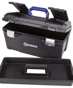Best Pirce 🛒 Kobalt Portable Tool Boxes 20-in Black Plastic Lockable Tool Box 😀 -Kobalt Sales Shop 08219630 scaled