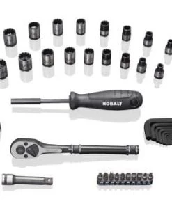 New 👍 Kobalt Mechanics Tool Sets Universal 67-Piece Standard (SAE) and Metric Combination Matte Mechanics Tool Set (3/8-in) ✨