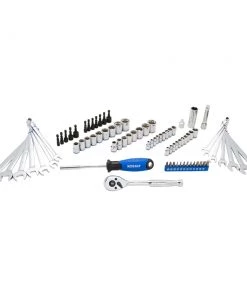 Coupon 💯 Kobalt Mechanics Tool Sets 80-Piece Standard (SAE) and Metric Combination Polished Chrome Mechanics Tool Set (3/8-in) 😍