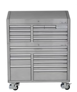 Wholesale π€© Kobalt Bottom Tool Cabinets 3000 Series 53-in W x 68.7-in H 18-Drawer Stainless Steel Rolling Tool Cabinet (Stainless Steel) β¨