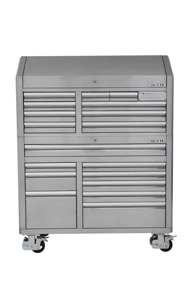 Wholesale π€© Kobalt Bottom Tool Cabinets 3000 Series 53-in W x 68.7-in H 18-Drawer Stainless Steel Rolling Tool Cabinet (Stainless Steel) β¨ 1 Wholesale π€© Kobalt Bottom Tool Cabinets 3000 Series 53-in W x 68.7-in H 18-Drawer Stainless Steel Rolling Tool Cabinet (Stainless Steel) β¨