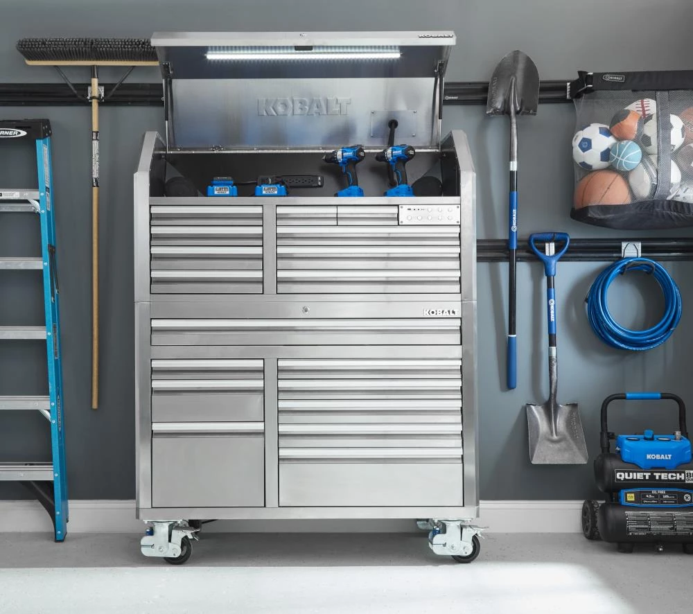 Wholesale π€© Kobalt Bottom Tool Cabinets 3000 Series 53-in W x 68.7-in H 18-Drawer Stainless Steel Rolling Tool Cabinet (Stainless Steel) β¨ 13 Wholesale π€© Kobalt Bottom Tool Cabinets 3000 Series 53-in W x 68.7-in H 18-Drawer Stainless Steel Rolling Tool Cabinet (Stainless Steel) β¨ - Image 13