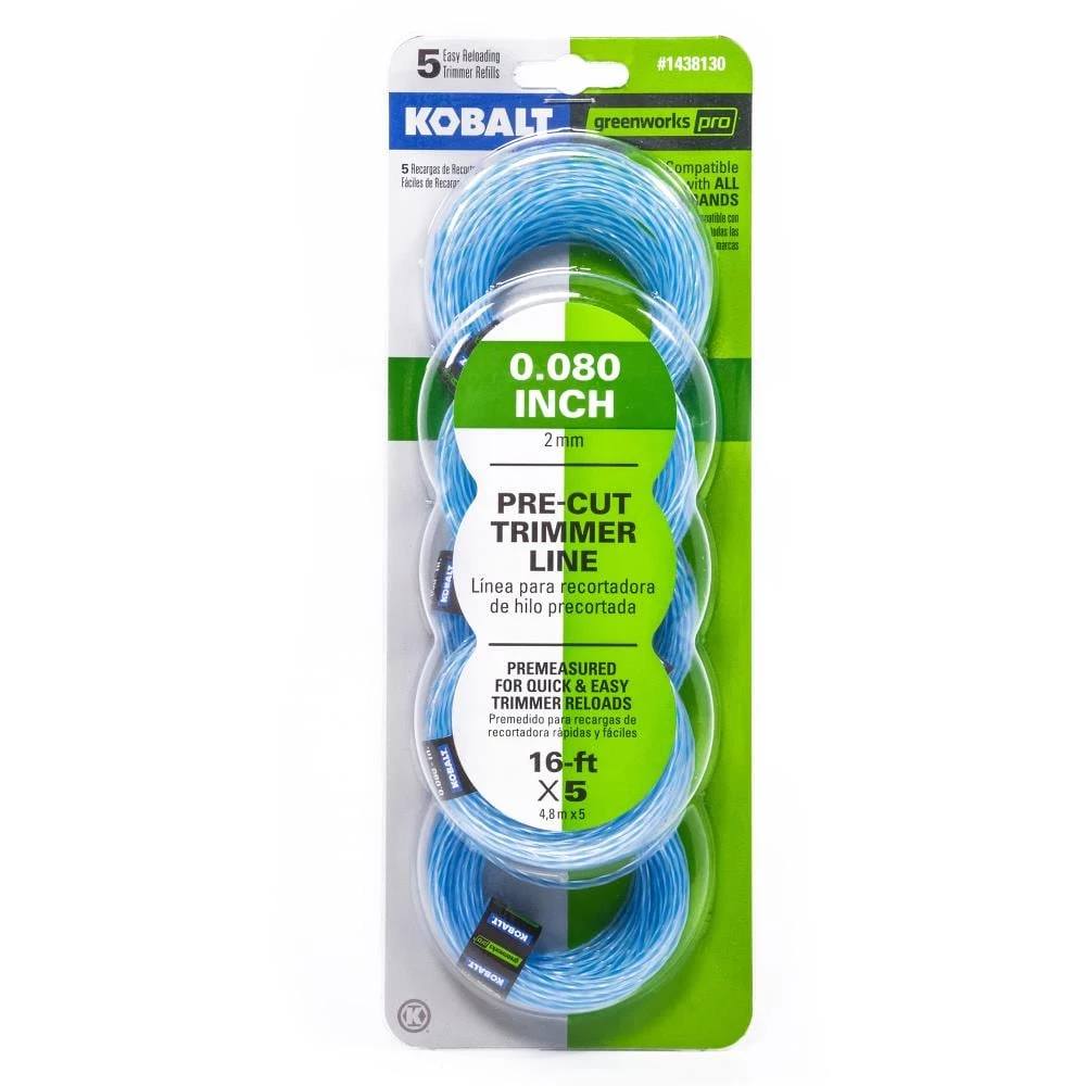 Top 10 π Kobalt String Trimmer Line 5-Pack 16-ft Spool 0.08-in Pre-Cut Trimmer Line π 1 Top 10 π Kobalt String Trimmer Line 5-Pack 16-ft Spool 0.08-in Pre-Cut Trimmer Line π