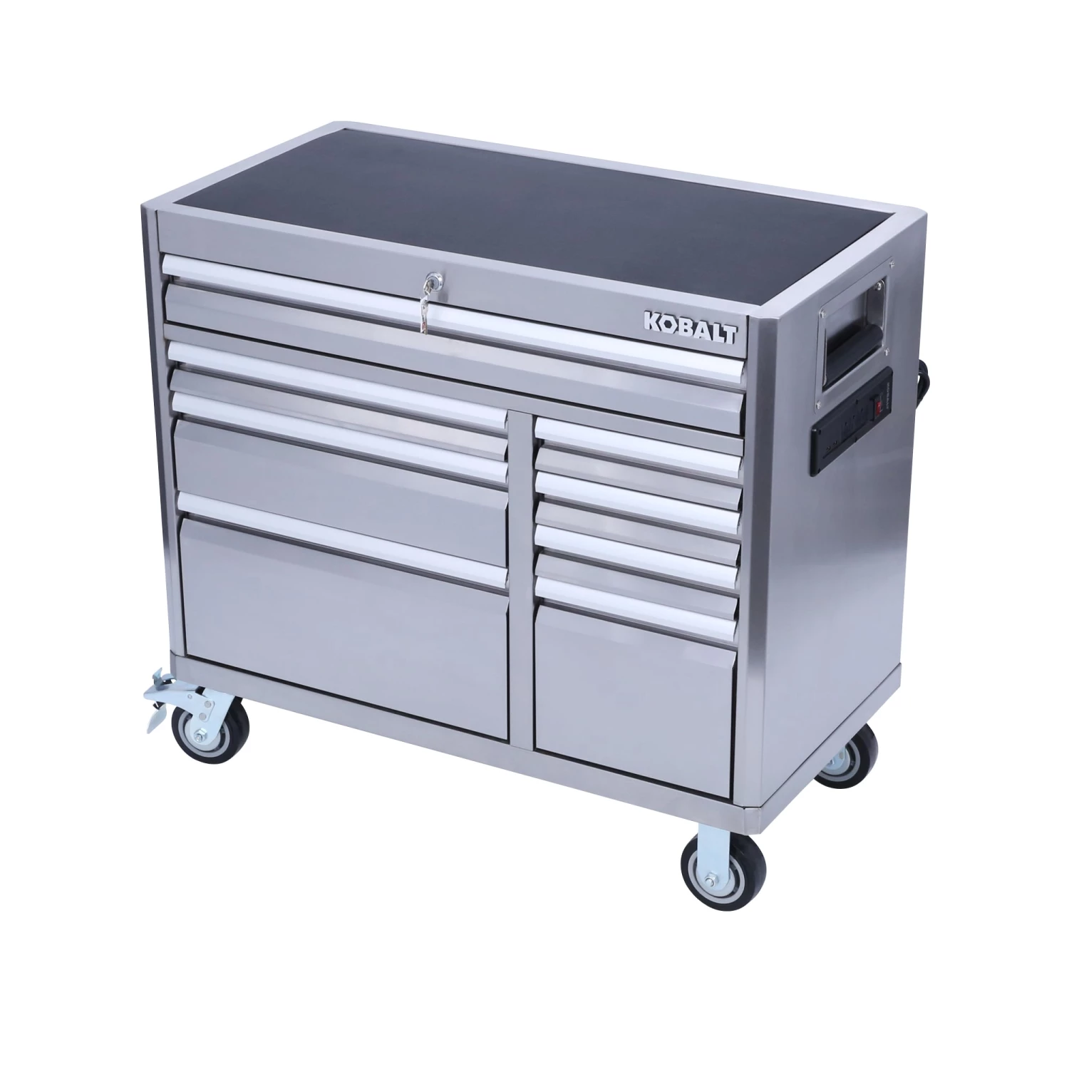 Best Sale π― Kobalt Bottom Tool Cabinets 3000 Series 41-in W x 37.5-in H 8-Drawer Stainless Steel Rolling Tool Cabinet (Stainless Steel) β€οΈ 3 Best Sale π― Kobalt Bottom Tool Cabinets 3000 Series 41-in W x 37.5-in H 8-Drawer Stainless Steel Rolling Tool Cabinet (Stainless Steel) β€οΈ - Image 3