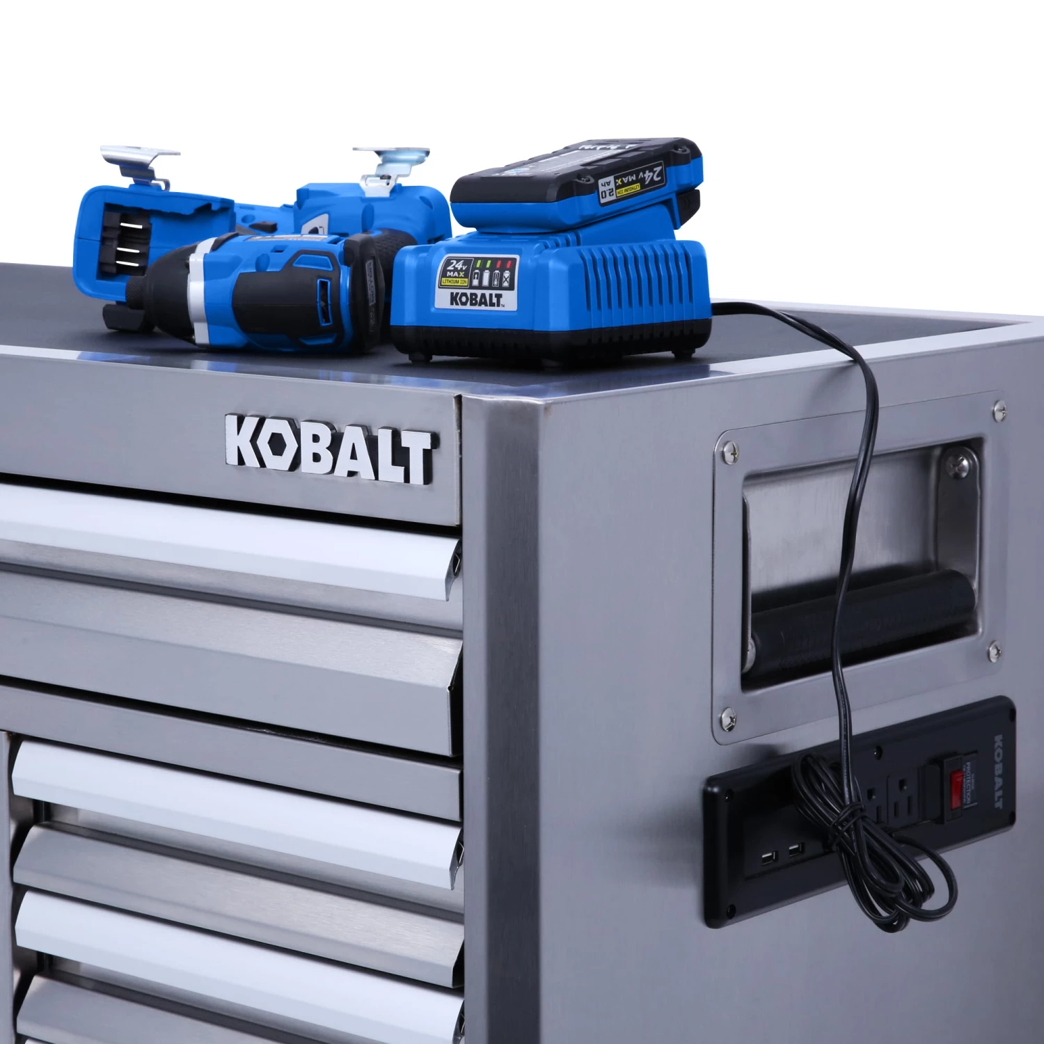 Best Sale π― Kobalt Bottom Tool Cabinets 3000 Series 41-in W x 37.5-in H 8-Drawer Stainless Steel Rolling Tool Cabinet (Stainless Steel) β€οΈ 10 Best Sale π― Kobalt Bottom Tool Cabinets 3000 Series 41-in W x 37.5-in H 8-Drawer Stainless Steel Rolling Tool Cabinet (Stainless Steel) β€οΈ - Image 10