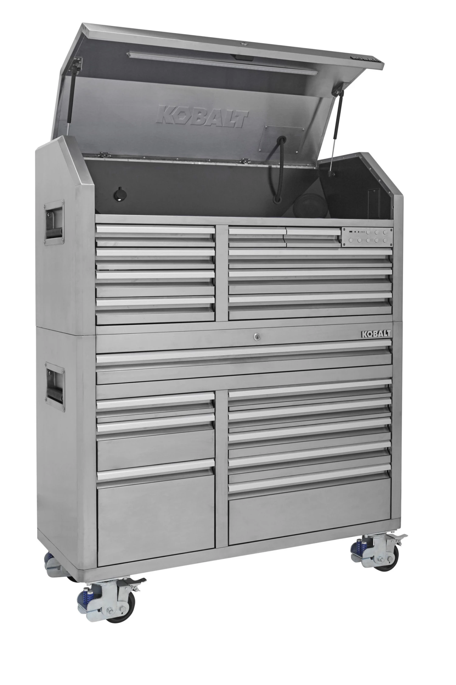 Wholesale π€© Kobalt Bottom Tool Cabinets 3000 Series 53-in W x 68.7-in H 18-Drawer Stainless Steel Rolling Tool Cabinet (Stainless Steel) β¨ 3 Wholesale π€© Kobalt Bottom Tool Cabinets 3000 Series 53-in W x 68.7-in H 18-Drawer Stainless Steel Rolling Tool Cabinet (Stainless Steel) β¨ - Image 3