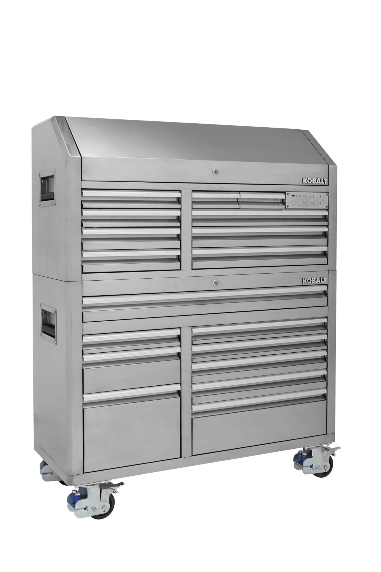 Wholesale π€© Kobalt Bottom Tool Cabinets 3000 Series 53-in W x 68.7-in H 18-Drawer Stainless Steel Rolling Tool Cabinet (Stainless Steel) β¨ 4 Wholesale π€© Kobalt Bottom Tool Cabinets 3000 Series 53-in W x 68.7-in H 18-Drawer Stainless Steel Rolling Tool Cabinet (Stainless Steel) β¨ - Image 4