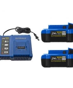 Hot Sale 🛒 Kobalt Power Tool Batteries & Chargers 24-Volt Max 2-Pack 4 Amp-Hour; 4 Amp-Hour Lithium Power Tool Battery Kit (Charger Included) 🛒