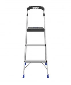 Buy ✨ Kobalt Step Stools 3-Step 250-lb Capacity Aluminum Foldable Step Stool 🎉