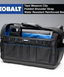 Best deal β¨ Kobalt Tool Bags Plumbing Tool Bag with Caddy Black, Blue Polyester 12.99-in π―