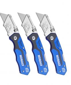 Wholesale π Kobalt Utility Knives Kobalt 3pk Lockback knife set 18mm 3-Blade Folding Utility Knife π§¨