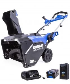 Budget 😍 Kobalt Cordless Electric Snow Blowers 80-Volt Max 22-in Single-stage Cordless Electric Snow Blower 4-Hours Ah (Battery Included) 👏