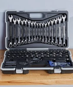 Deals 🧨 Kobalt Mechanics Tool Sets Universal 115-Piece Standard (SAE) and Metric Combination Matte Mechanics Tool Set (1/4-in; 3/8-in) 🎉 -Kobalt Sales Shop 45373527