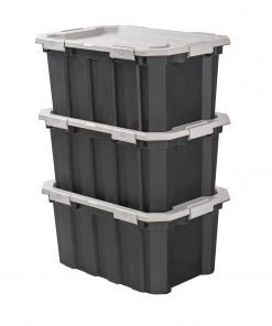 Budget 🔥 Kobalt Plastic Storage Totes X-large 24-Gallon (96-Quart) Grey Heavy Duty Tote with Latching Lid ✔️ -Kobalt Sales Shop 46358968 scaled