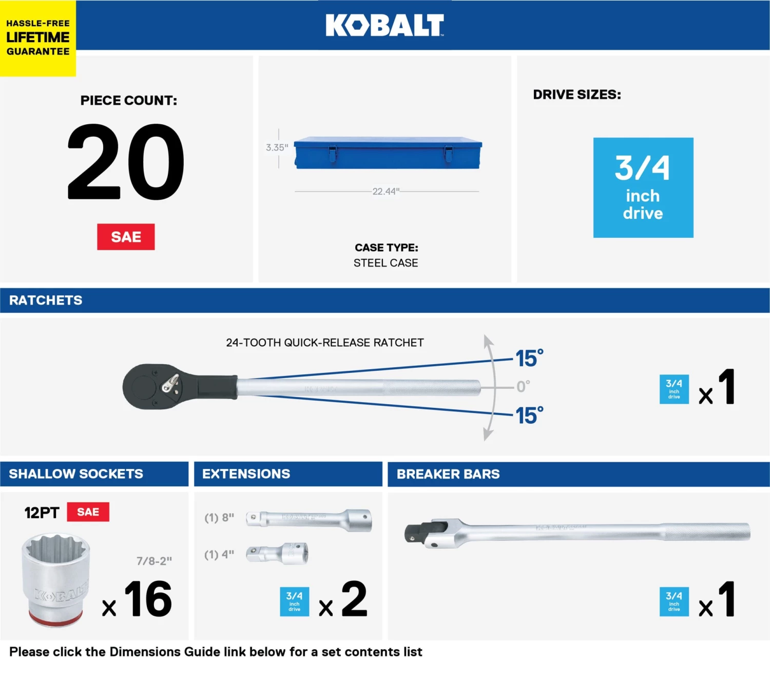 Wholesale π Kobalt Mechanics Tool Sets 3/4-in Drive 20-Piece Standard (SAE) Matte Mechanics Tool Set (3/4-in;) π― 9 Wholesale π Kobalt Mechanics Tool Sets 3/4-in Drive 20-Piece Standard (SAE) Matte Mechanics Tool Set (3/4-in;) π― - Image 9